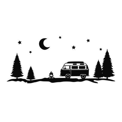 Forest camping decal - camping,